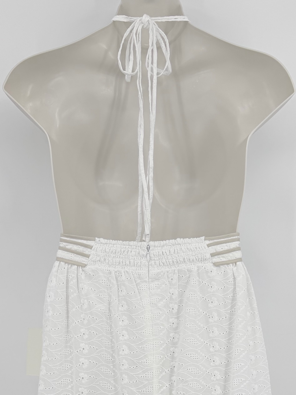 Parker Nwt The Brynn Halter Dress Embroidered Eyelet Cotton Lucent White Size 6 — image 4 of 8